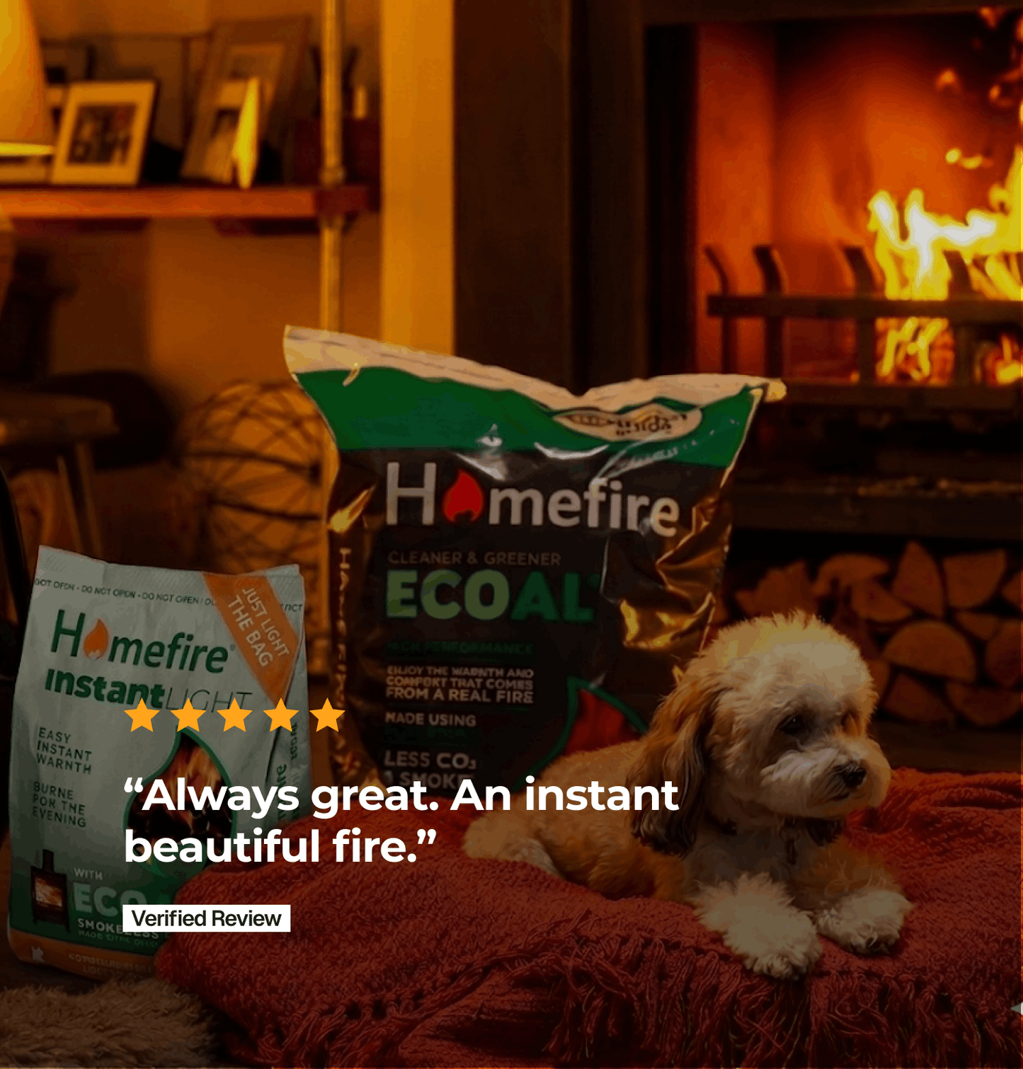 Homefire Instant Light Smokeless Coal Fire - 3kg
