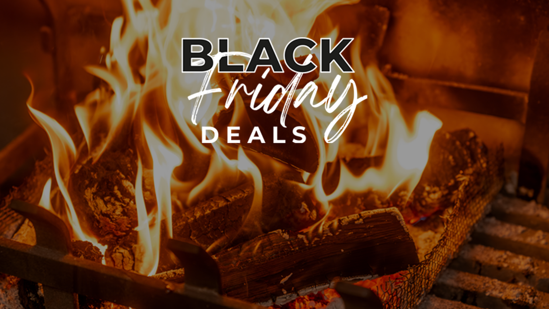 Coals2U by Homefire Black Friday Deals. Logs burning on a fireplace