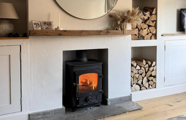 Log burner in the house