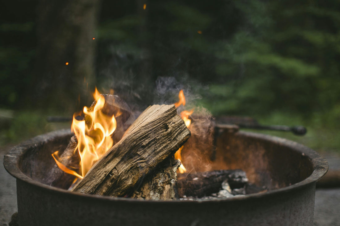 Kiln-Dried Firewood burning in a firepit